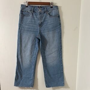 J Crew High Rise Slim Wide Leg Frayed Hem Size 29